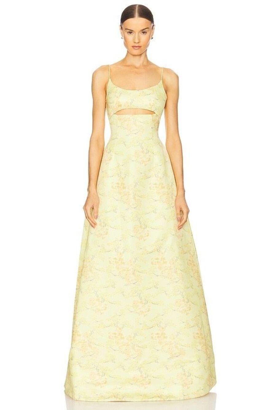 SAU LEE Marie Gown in Yellow Multi Size US 10 $750